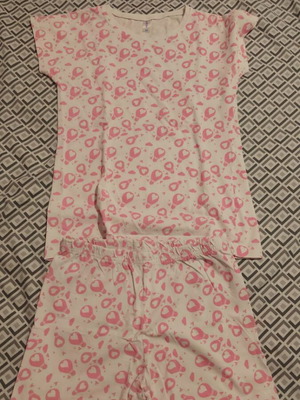 Dreams by Joyce summer pajamas set for girls, white and pink
