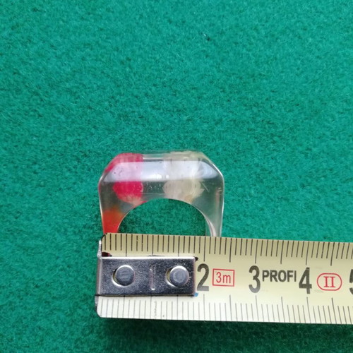 Square blown glass ring with dried flowers new