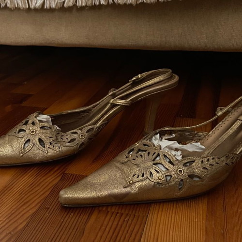 Lodi leather heels used with strap size 39 gold