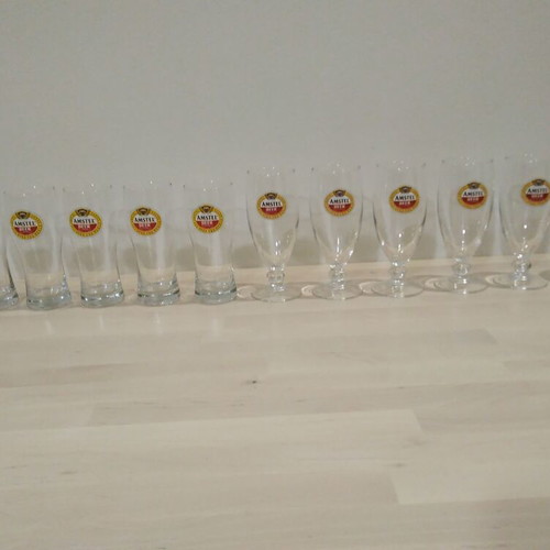 Amstel Beer large beer glass collection, 12 pieces, 2004-05