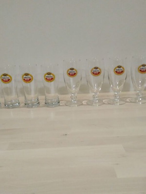Amstel Beer large beer glass collection, 12 pieces, 2004-05