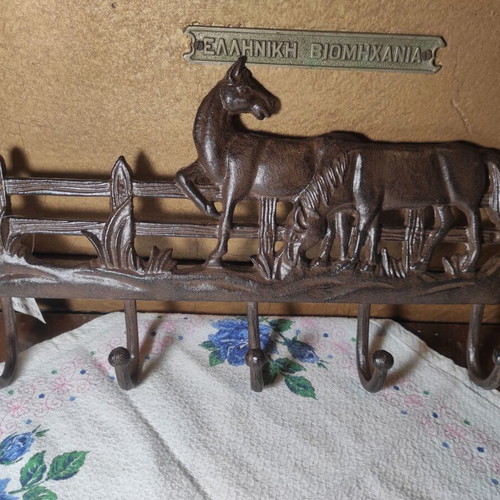Cast iron Horses hanger 5 positions 36x13cm new
