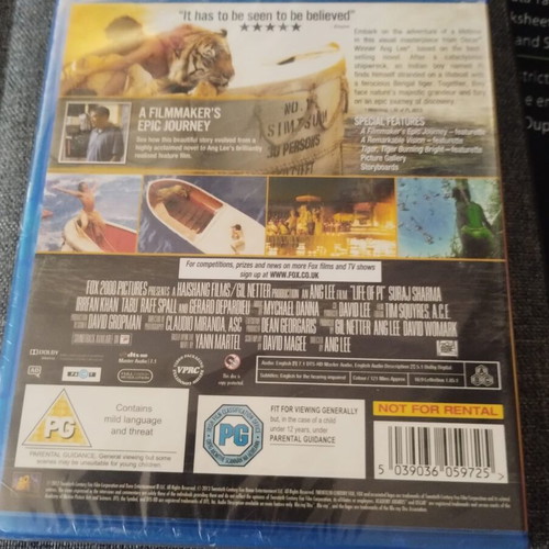 Life of Pi Blu-Ray new with English subtitles