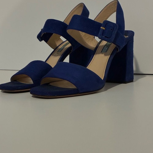 Prada suede sandals used, royal blue, size 37