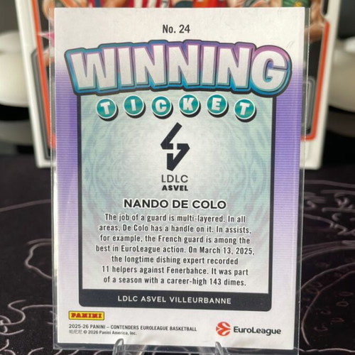 2025-26 Panini Contenders Euroleague Nando De Colo Winning Ticket like new