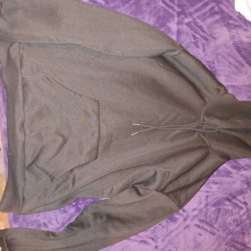 Black Hoodie with Hood and Abstract Graphic Print on Back like new