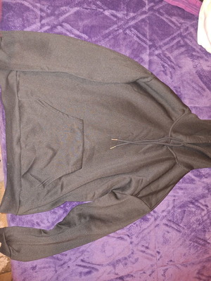 Black Hoodie with Hood and Abstract Graphic Print on Back like new