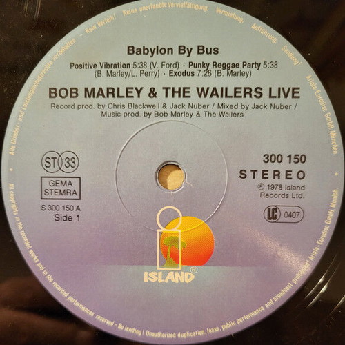 Bob Marley & The Wailers Babylon By Bus vinyl used