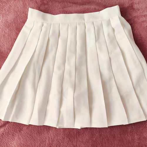 Shein white mini pleated skirt new