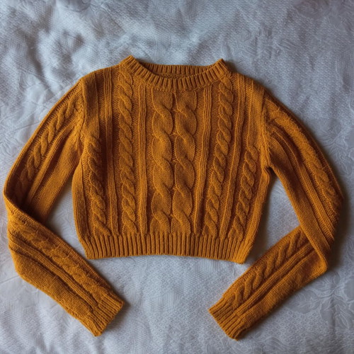 Calliope Crop Sweater used multicolor orange XS