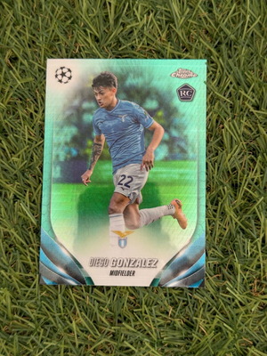 Topps Chrome Uefa Club Competitions 23/24 Diego Gonzalez Aqua Prizm Rookie Card new