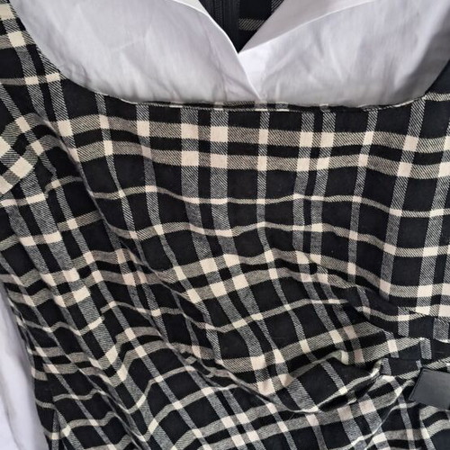 Dress with integrated shirt new, black and white, size M