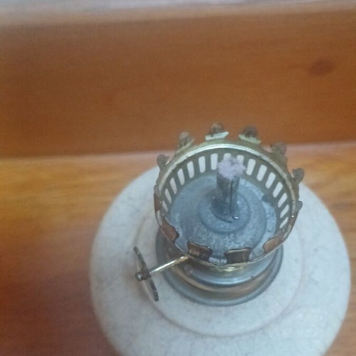 Decorative lamp like new with wick and decoupage technique