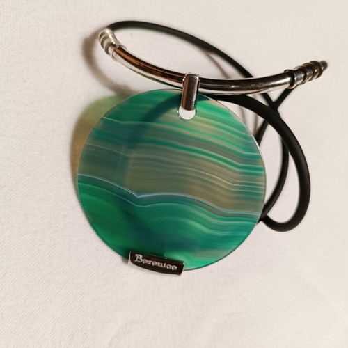Berenice necklace with green malachite pendant new