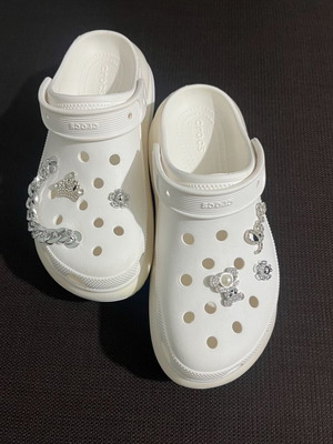 Crocs Mega Crush Clog like new, size 41/42, white