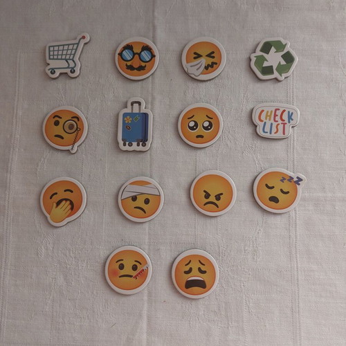 Emoji Face Magnets set of 14 new