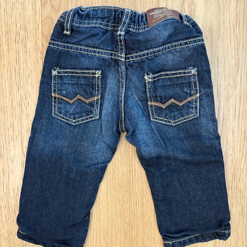 Mayoral jeans dark blue with fading, size 6 months, like new