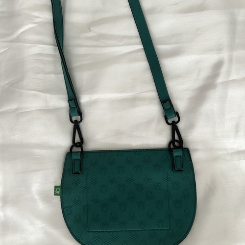 Benetton Green Crossbody Pouch Bag like new, teal fabric