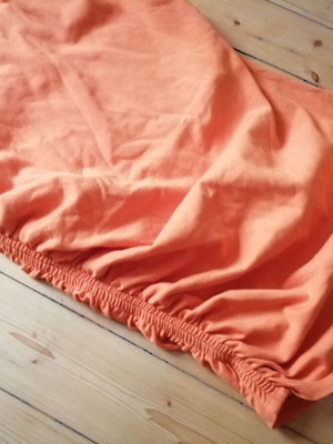 Zara asymmetric one-shoulder top with side ruching, orange, size L
