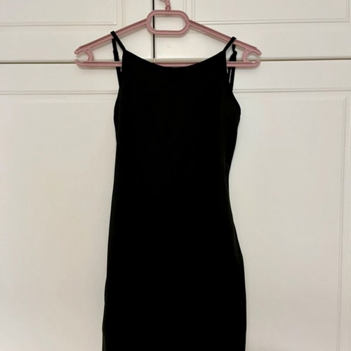 Summer mini backless dress, black, size Small