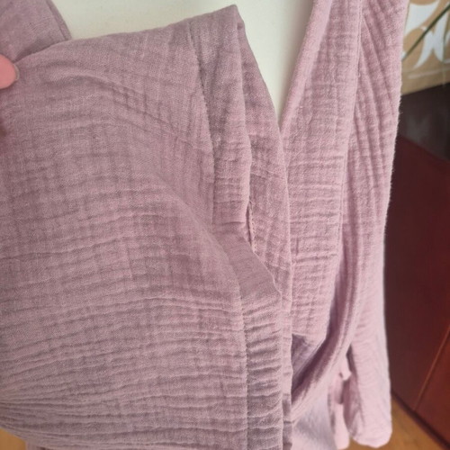 Rien set skirt kimono new, pink and purple organic cotton gauze
