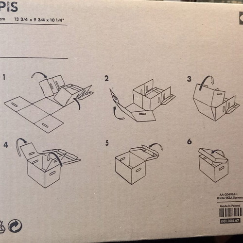 IKEA PAPPIS cardboard box with lid used