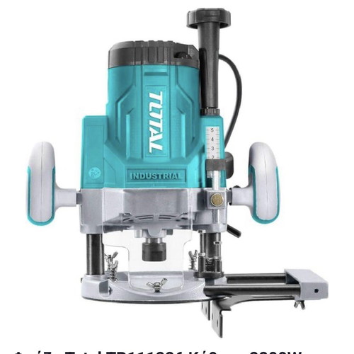 Total 2200W Router with Speed Adjustment and Set of 12 Blades