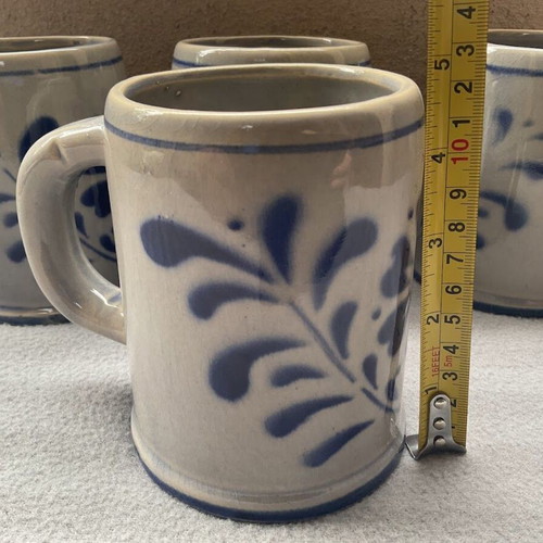 German ceramic mugs used, set of 4 from 1960-1970