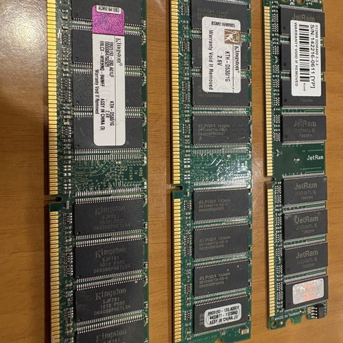 DDR1 RAM 2.5GB pack used, Kingston & Transcend DDR400 PC3200