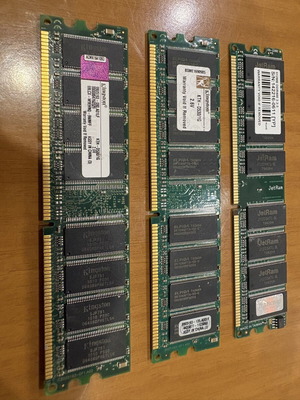 DDR1 RAM 2.5GB pack used, Kingston & Transcend DDR400 PC3200