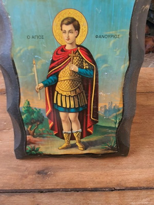 Saint Fanourios icon used 16×20