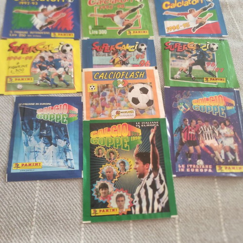 Panini Calciatori and Supercalcio sticker packs used, collection