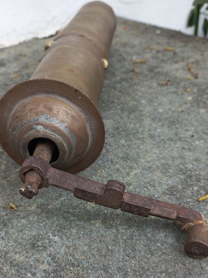 Old brass coffee-pepper grinder used