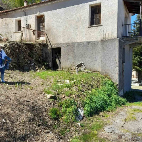 Detached stone house for renovation with view in Agios Petros Kynourias