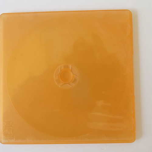 CD/DVD slim case orange like new, one-piece clamshell