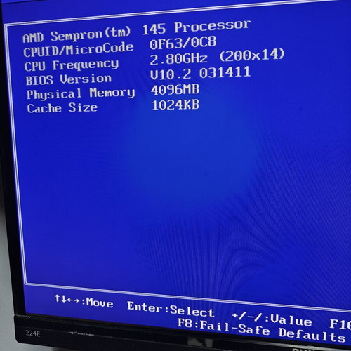 MSI GF615M-P33 V2 motherboard set used with AMD Sempron 145 CPU, 4GB RAM, cooler