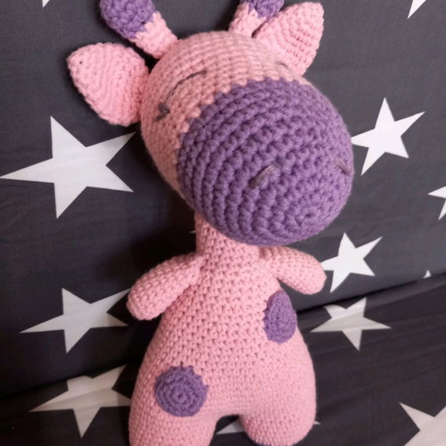 Crocheted giraffe doll 25 cm new