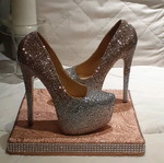 Heels with rhinestones ombre new, handmade design, size 37