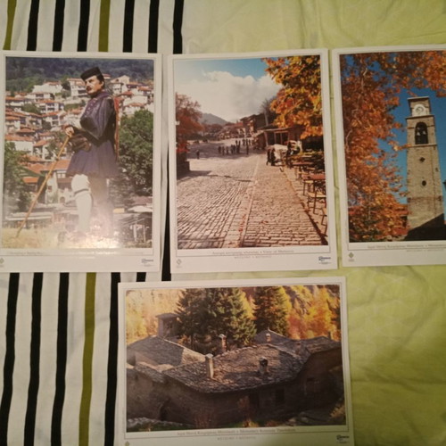 Tourist posters Metsovo new, set of 7 with Epirus map