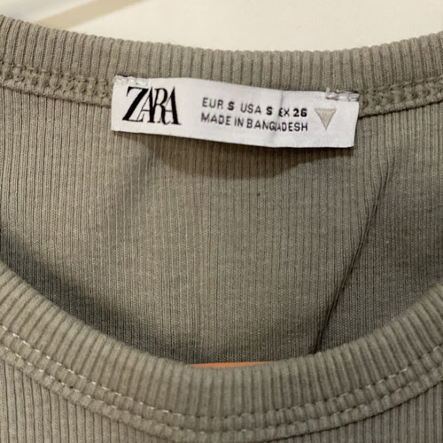 Zara khaki crop top, size S