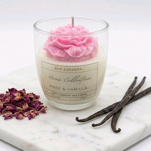 Natural Eleocranvis candle new, rose vanilla