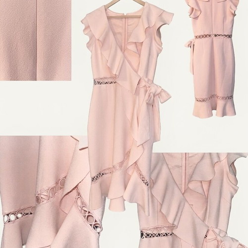 Midi dress pink with ruffles True Decadence new, size M