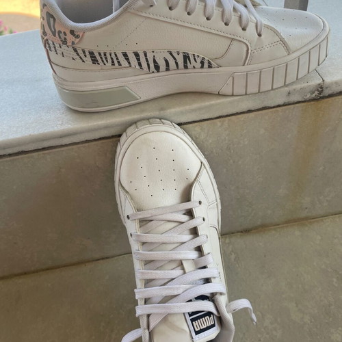 Puma sneakers size 39 like new, white with leopard and zebra pattern