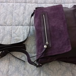 Carpisa shoulder bag like new, genuine leather, purple