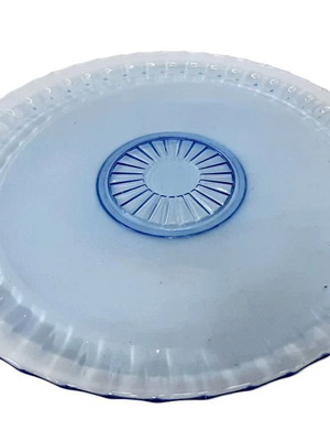 Vintage blue glass cake plate like new
