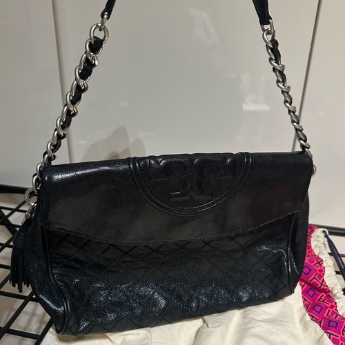 Tory Burch Fleming Hobo τσάντα ώμου μαύρη σαν καινούργια