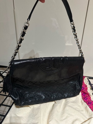 Tory Burch Fleming Hobo τσάντα ώμου μαύρη σαν καινούργια