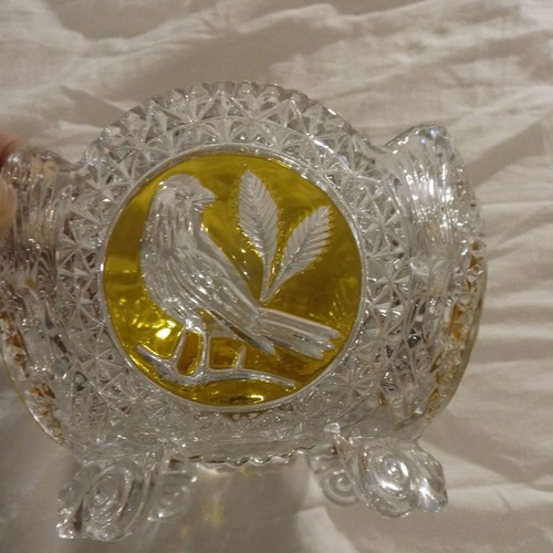 Vintage royal crystal fruit bowl used, two-tone