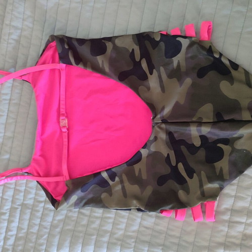 Calzedonia one-piece military swimsuit open low back size 12 like new