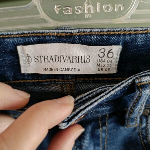 Stradivarius flare jeans used, high waist, blue, size 36